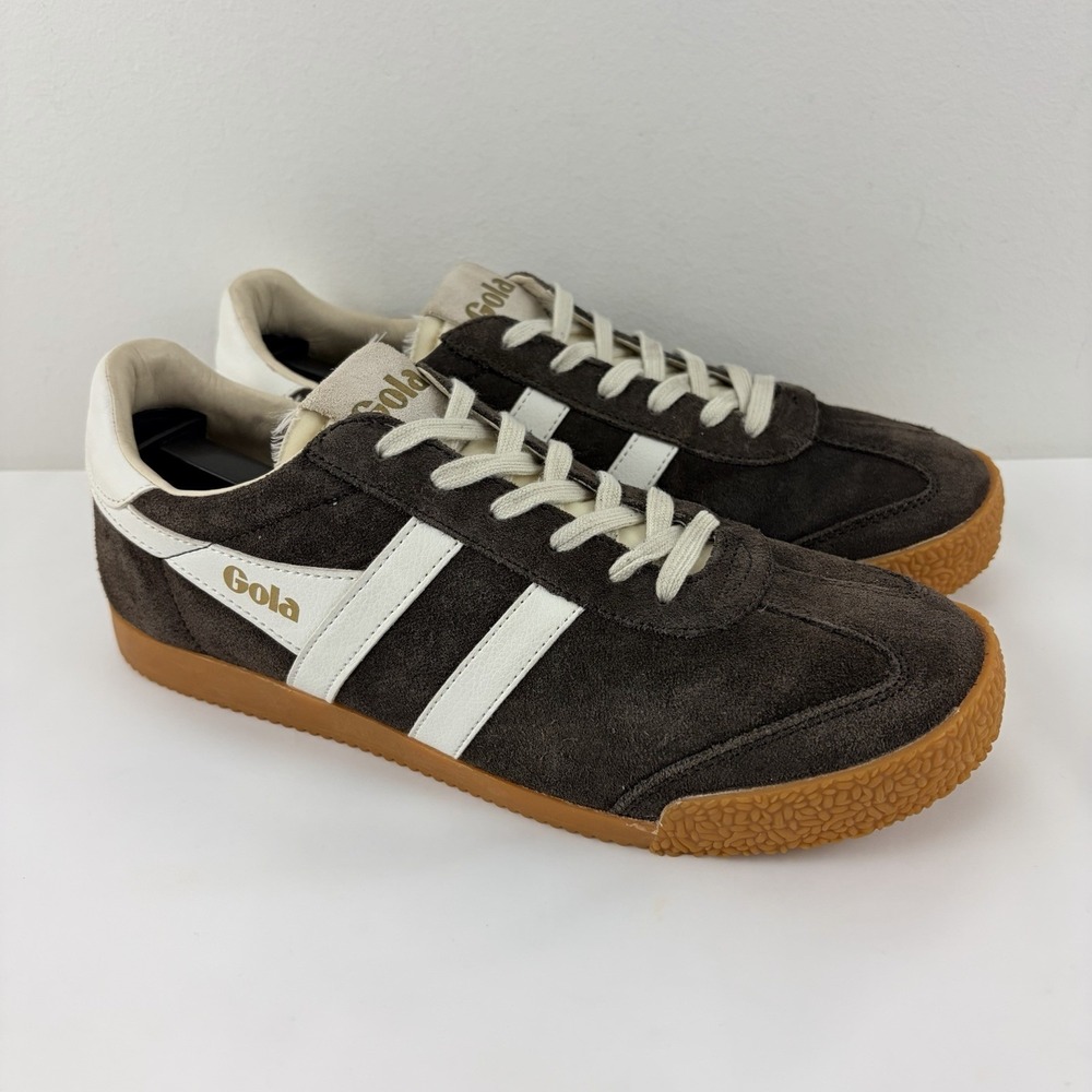 Gola Elan Brown Suede Sneakers Mens Size 9 Retro Gum Sole Vintage Casual